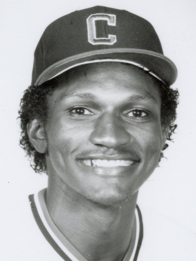 Head and shoulders portrait of Otis Nixon in Cleveland uniform